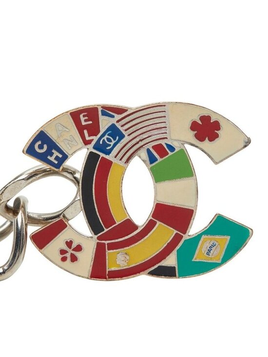 Chanel CC Logo Chain Belt National Flag Silver Multicolor Metal main image 4